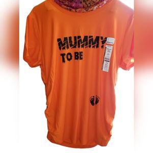 XL Time & Tru Maternity Short Sleeve Orange Shirt